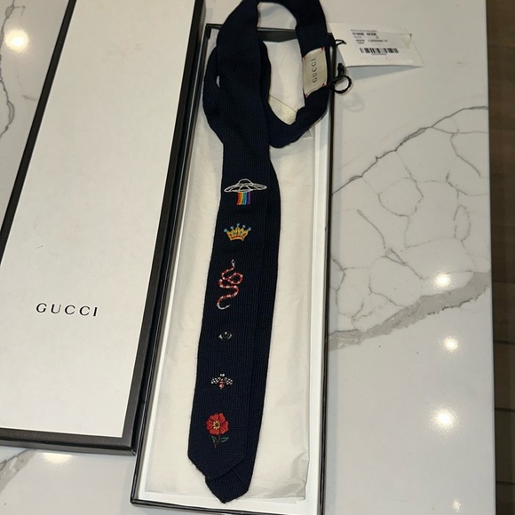 Gucci Knit Tie UFO King Snake Bee